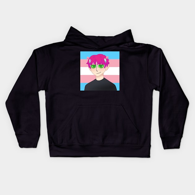 Saiki Trans Pride Kids Hoodie by blue1983